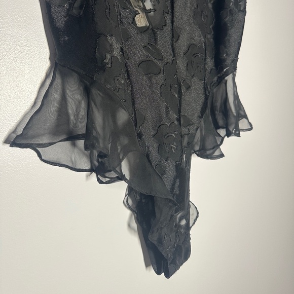 vintage victoria’s secret gold label black ruffle bodysuit size medium - Picture 5 of 8